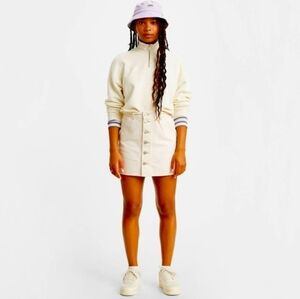 Levis Cream Button Front Skirt, Size 25